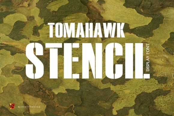 Tomahawk Stencil Font for Bold Handmade Branding